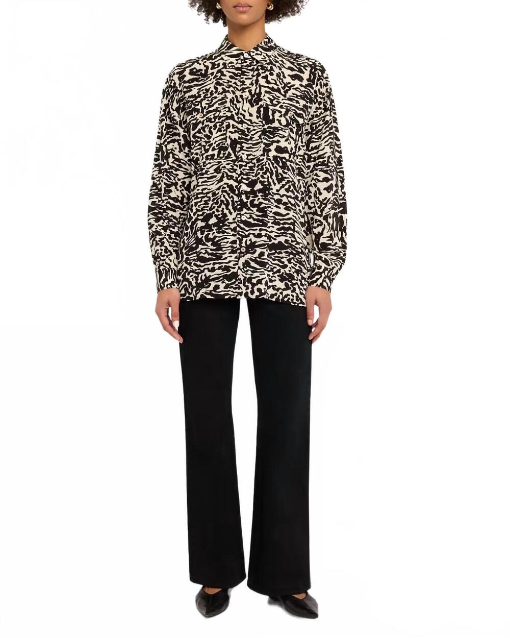 NEW ULLA JOHNSON soren floral silk button-front shirt in spotted ja